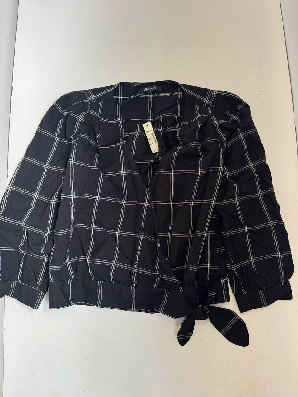 Madewell Wrap Top In Windowpane size XXS